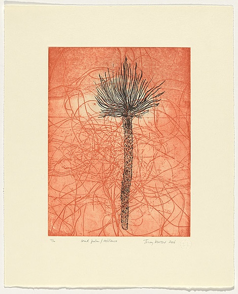 Artist: Watson, Judy. | Title: Sand palm/resilience | Date: 2006 | Technique: etching, printed in colour, from two plates