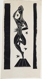 Artist: Barwell, Geoff. | Title: (Exotic dancer). | Date: (1955) | Technique: linocut, printed in black ink, from one block