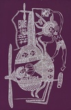 Artist: Kauage, Mathias. | Title: Helicopter | Date: 1977 | Technique: screenprint, printed in purple and white, from two screens | Copyright: © approved by Elisabeth Kauage