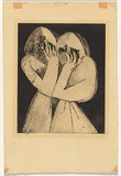 Artist: Kriegel, Adam. | Title: (Two girls hiding) | Date: 1950s | Technique: etching and aquatint, printed in black ink, from one  plate