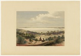 Artist: Angas, George French. | Title: Lake Albert. | Date: 1846-47 | Technique: lithograph, printed in colour, from multiple stones; varnish highlights by brush