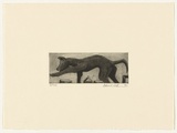 Artist: Williams, Deborah. | Title: not titled [pointing dog] | Date: 1993 | Technique: drypoint, roulette, scraping and burnishing, printed in brown ink, from one plate