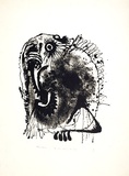Artist: Morububuna, Martin. | Title: A closed look in the mirror | Date: 1977 | Technique: screenprint, printed in black ink, from one stencil
