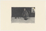 Artist: Robinson, William. | Title: Self-portrait for town and country [1]. | Date: 1991, 13-25 May | Technique: lithograph, printed in black ink, from one plate; hand-coloured