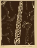 Artist: Skipper, Peter. | Title: Tinyjil and turtujarti | Date: 1994, October - November | Technique: linocut, printed in black ink, from one block