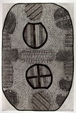 Artist: Murray, Janice. | Title: not titled [black and white linework in oblong shape] | Date: 2000, February | Technique: etching, printed in black ink, from one plate | Copyright: © Janice Murray and Jilamara Arts + Craft