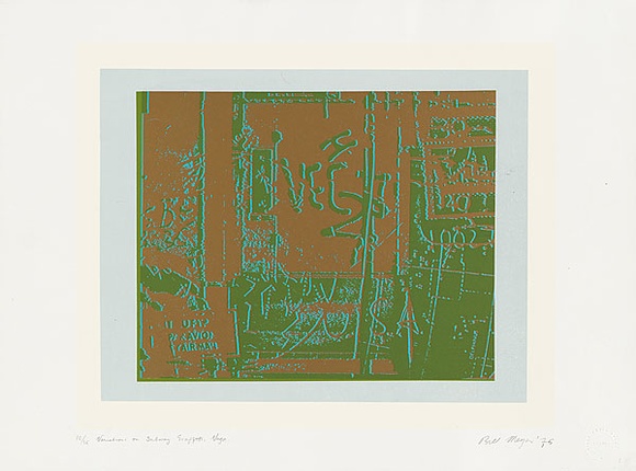 Artist: MEYER, Bill | Title: Variations on subway graffiti, Vega. | Date: 1975 | Technique: screenprint, printed in colour, from two open blockout screens and one photo indirect stencil | Copyright: © Bill Meyer