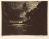 Artist: Kennedy, Helen. | Title: not titled [landscape] | Date: 1993 | Technique: aquatint, deep-edge etching, printed in black ink, from one plate