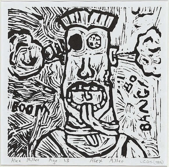 Artist: Millar, Alex. | Title: Untitled | Date: 1996 | Technique: linocut, printed in black ink, from one block