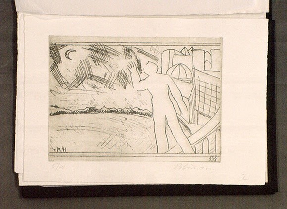 Artist: Simon, Bruno. | Title: Tatura dreams I. | Date: 1941-87 | Technique: photo-etching, printed in black, with plate-tone, from one zinc plate