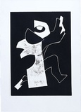 Artist: King, Inge. | Title: Dervish | Date: 1999 | Technique: linocut, printed in black ink, from one block