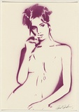 Artist: NUROK, | Title: Not titled [purple nude II]. | Date: 2003 | Technique: stencil, printed in purple ink, from one stencil