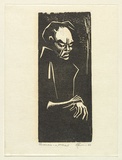 Artist: EWINS, Rod | Title: Paranoia; a portrait. | Date: 1966 | Technique: woodcut