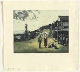 Artist: Shead, Garry. | Title: Thirroul | Date: 1994-95 | Technique: etching and aquatint, printed in blue-black, yellow and red inks, from multiple plates | Copyright: © Garry Shead