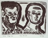 Artist: Francis, David. | Title: Two friends | Date: 1984 | Technique: lithograph, printed in black ink, from one stone
