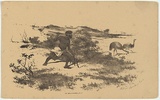 Artist: GILL, S.T. | Title: Native sneaking emu. | Date: 1855-56 | Technique: lithograph, printed in black ink, from one stone