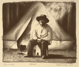 Artist: Russell,, Deborah. | Title: Bivouac | Date: 1988 | Technique: lithograph, printed in black ink, from one stone