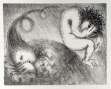 Artist: BOYD, Arthur | Title: St Francis when young dreaming of a hunchback. | Date: (1965) | Technique: lithograph, printed in black ink, from one plate | Copyright: Reproduced with permission of Bundanon Trust