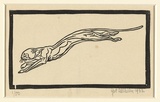 Artist: Sellheim, Gert. | Title: Untitled (leaping jaguar) | Date: 1932 | Technique: linocut, printed in black ink, from one block