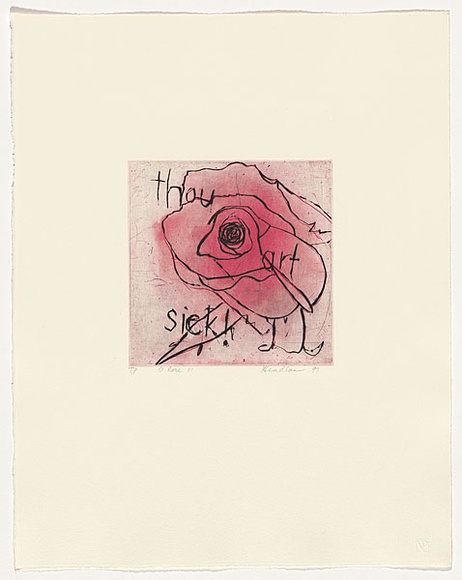 Artist: Headlam, Kristin. | Title: Oh Rose III | Date: 1997 | Technique: aquatint and drypoint, printed in colour, from multiple copper plates
