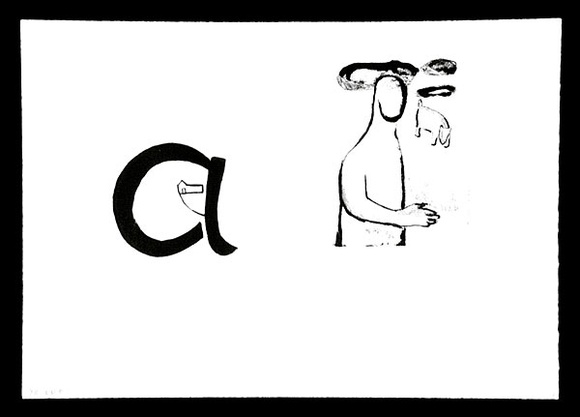 Artist: Boag, Yvonne. | Title: A. | Date: 1993 | Technique: lithograph, printed in black ink, from one plate | Copyright: © Yvonne Boag