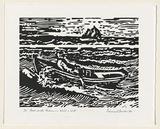 Artist: CARTER, Ray | Title: Back to the future - wind. | Date: 1999 | Technique: linocut, printed in black ink, from one block