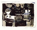 Artist: REDDINGTON, Charles | Title: Still life | Date: 1960 | Technique: lithograph, printed in colour, from four plates (black, blue, red and tan inks)