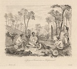 Title: Groupe de convicts dans un défrichement [Group of convicts in a clearing] | Date: 1835 | Technique: engraving, printed in black ink, from one steel plate