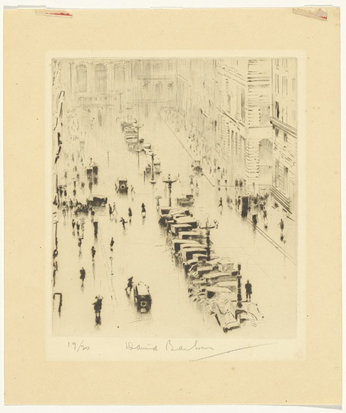 Artist: Barker, David. | Title: Old Martin Place. | Date: 1929 | Technique: drypoint, printed in brown ink, from one plate
