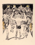 Artist: Hay, Bill. | Title: The boxer | Date: 1989, June-August | Technique: lithograph, printed in black ink, from one plate; hand-coloured