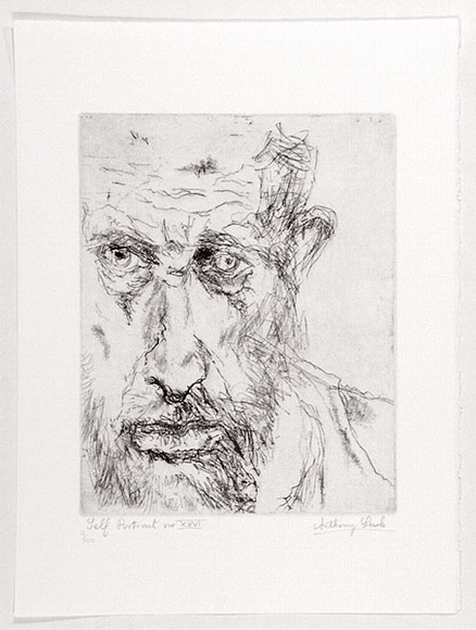 Artist: Lusk, Anthony. | Title: Self-portrait no. xxvi. | Date: 1988 | Technique: etching, printed in black ink, from one plate