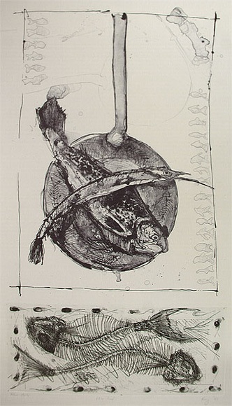 Artist: KING, Martin | Title: Nature morte | Date: 1985 | Technique: lithograph and etching, printed in colour, from one stone and one plate