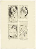 Artist: WALKER, Murray | Title: (Four female images) | Technique: etchings, printed in black ink, each from one plate