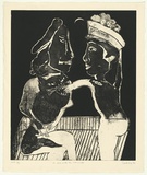 Artist: Sibley, Andrew. | Title: In love with the cat lady | Date: 1997 | Technique: etching, printed in black ink, from one plate