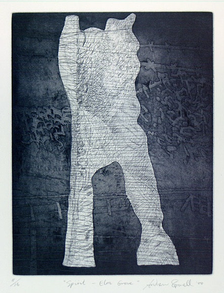 Artist: Powell, Andrew. | Title: Spirit-Elm grove | Date: 1988 | Technique: etching and aquatint, printed in black ink, from one plate