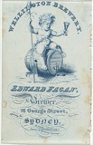Artist: Moffitt, William. | Title: Advertisement: Wellington Brewery, Edward Fagan, Brewer. | Date: 1834 | Technique: engraving, printed in blue ink, from one copper plate