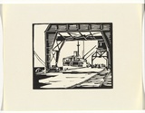 Artist: Mills, Frank. | Title: Port of Fremantle | Date: (1946) | Technique: linocut