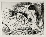 Artist: BOYD, Arthur | Title: Nebuchadnezzar with beast and cornstalks. | Date: (1968-69) | Technique: etching and drypoint, printed in black ink, from one plate | Copyright: Reproduced with permission of Bundanon Trust