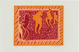 Artist: WALKER, Murray | Title: Dancers. | Date: 1969 | Technique: linocut, printed in colour, from multiple blocks
