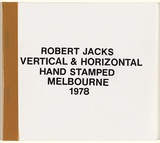 Artist: JACKS, Robert | Title: Vertical and horizontal hand stamped Melbourne 1978 | Date: 1978 | Technique: rubber stamps; brown pressure sensitive tape