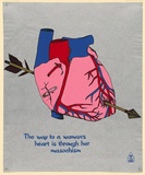 Artist: Robertson, Toni. | Title: The way to a woman's heart is through her masochism. | Date: 1979 | Technique: screenprint, printed in colour, from four stencils | Copyright: © Toni Robertson