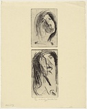 Artist: WALKER, Murray | Title: Anxiety | Date: 1966 | Technique: drypoint, printed in black ink, from two plates