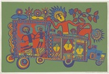 Artist: Kauage, Mathias. | Title: Independence celebration 4 | Date: 1975 | Technique: screenprint, printed in colour, from seven screens | Copyright: © approved by Elisabeth Kauage