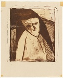 Artist: Kriegel, Adam. | Title: (Girl with long hair) | Date: 1950s | Technique: lithograph, printed in brown ink, from one stone