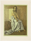 Artist: Dunlop, Brian. | Title: not titled [seated woman] | Date: 1985 | Technique: offset lithograph, printed in colour, from multiple stones