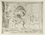 Artist: BOYD, Arthur | Title: Figure with head, bird in interior. | Date: (1968-69) | Technique: etching, printed in black ink, from one plate | Copyright: Reproduced with permission of Bundanon Trust