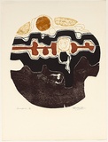 Title: Convergence | Date: 1978 | Technique: woodcut, printed in colour, from multiple blocks; linocut, printed in black ink, from one block; collagraph, printed in colour, from multiple blocks