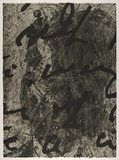 Artist: PARR, Mike | Title: Language and chaos 2. | Date: 1990 | Technique: drypoint, electric grinder and burnishing, printed in black ink, from one copper plate; over printed with lift ground aquatint, printed in black ink, from one steel plate
