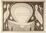 Artist: KARADADA, Ross | Title: not titled [Wandjina figure] | Date: 1998 | Technique: etching, printed in black ink, from one plate