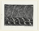 Artist: Box, Chris | Title: Years as trolleys | Date: 1999, November | Technique: linocut, printed in black ink, from one block